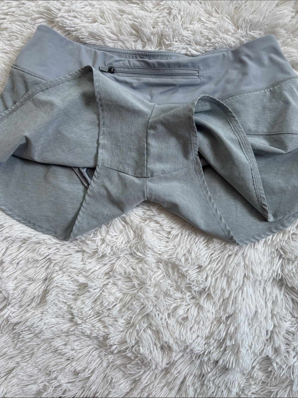 RBX Women's Light Heather Gray Running Athletic Shorts w/Wide Waist Zip Pocket - Picture 6 of 8